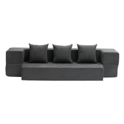 image-VEVOR Folding Sofa Bed, 3-in-1 Foldable Couch Bed with 3 Pillows and Washable Cover, 25D High Density Memory Foam Convertible Sleeper Chair Bed, Futon Couch for Living Room, Bedroom, Dark Grey(Twin)