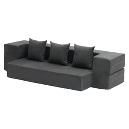 image-VEVOR Folding Sofa Bed, 3-in-1 Foldable Couch Bed with 3 Pillows and Washable Cover, 25D High Density Memory Foam Convertible Sleeper Chair Bed, Futon Couch for Living Room, Bedroom, Dark Grey(Twin)