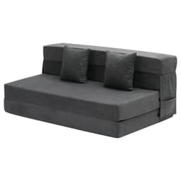 image-VEVOR Folding Sofa Bed, 3-in-1 Foldable Couch Bed with 2 Pillows and Washable Cover, 25D High Density Memory Foam Convertible Sleeper Chair Bed, Futon Couch for Living Room, Bedroom, Dark Grey(Queen)