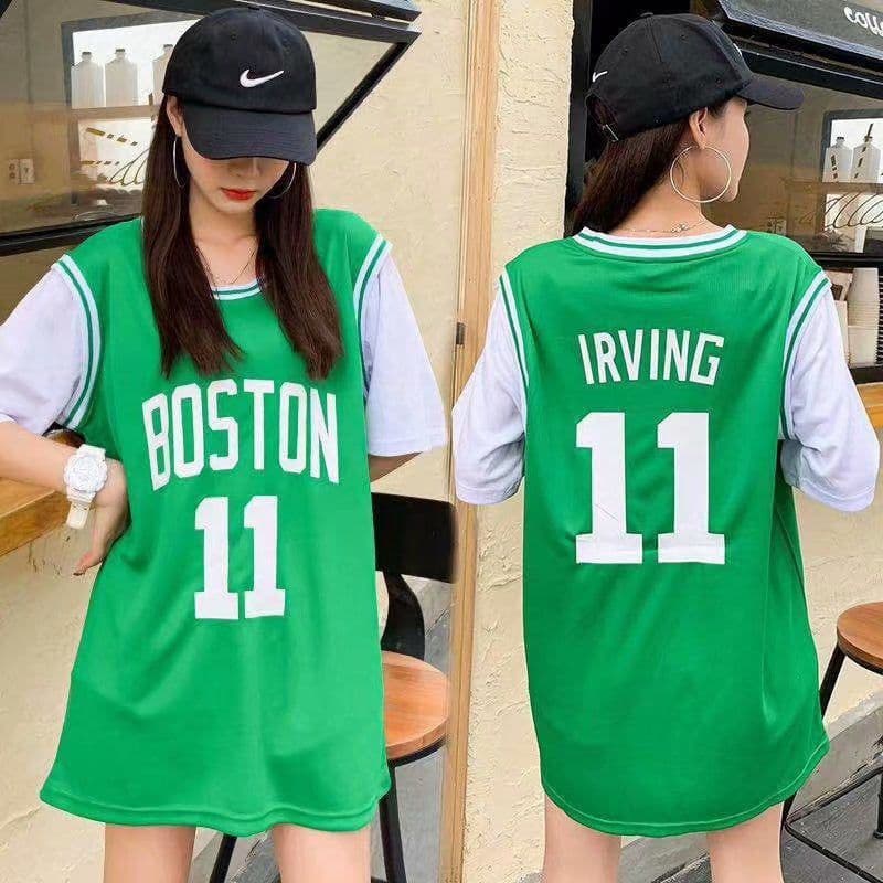 image-Fake two pieces of basketball clothing Korean version of sports t-shirt male and female students short-sleeved loose casual ball clothing class clothing wholesale