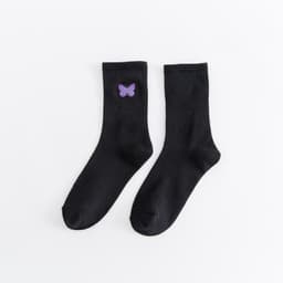 image-Butterfly socks Korean spring and summer new product Little Red Book Butterfly Embroidered Tube Socks Female Skateboard Couple Net Red Sports
