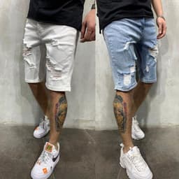 image-European and American new denim pants with holes and slimming slimming men's mid-pants cross-border exclusively for men's jeans in Europe