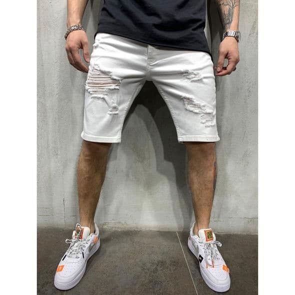 image-European and American new denim pants with holes and slimming slimming men's mid-pants cross-border exclusively for men's jeans in Europe