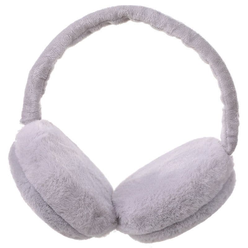 image-Winter women's cute solid color warm earmuffs plus plush windproof ear protection portable foldable cold and anti-freeze earmuffs