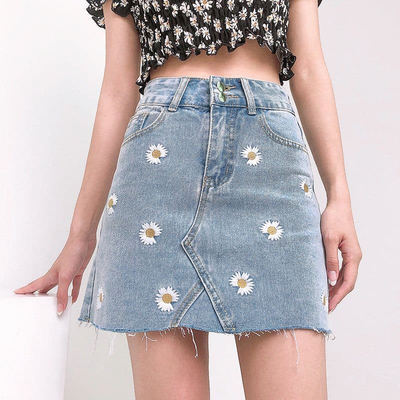 image-2020 AliExpress Foreign Trade Fashion Sexy Pants Lining Split Pocket Jeans Skirt Female One Drop Shipping