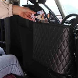 image-Car storage net pocket between two seats, extra pocket storage supplies, car suspension type car storage bag