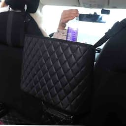 image-Car storage net pocket between two seats, extra pocket storage supplies, car suspension type car storage bag