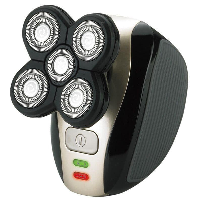 image-Five-head floating electric shaver, shaving head artifact, multifunctional washing razor, usb charging bald head