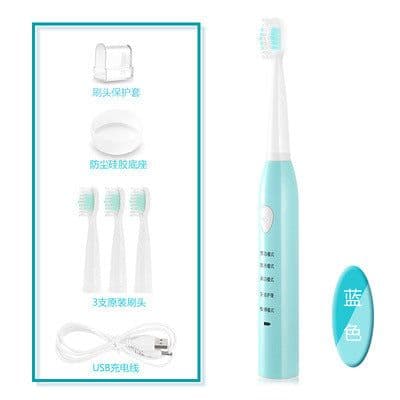 image-Electric toothbrush sonic vibration soft hair five-speed adjustment household USB charging waterproof adult toothbrush factory direct sales