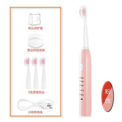image-Electric toothbrush sonic vibration soft hair five-speed adjustment household USB charging waterproof adult toothbrush factory direct sales