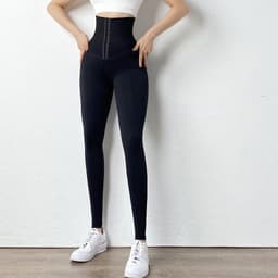 image-Korean version of high waist body shaping fitness pants women's stretch tights sweatpants running training peach buttocks yoga pants