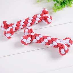 image-Cotton Rope Dog Teeth Cleaning Toy - Green and White