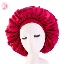 image-Beauty print Satin silk Bonnet sleep night cap