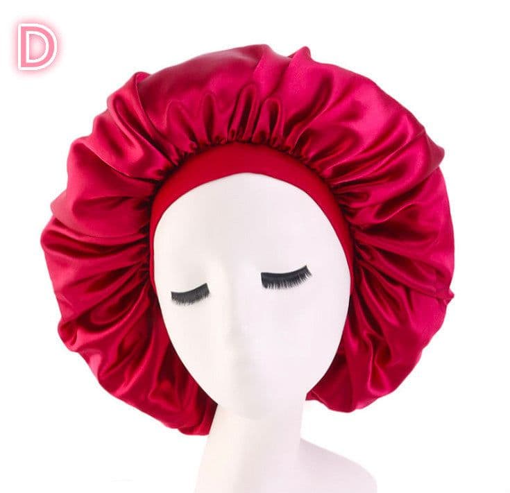image-Beauty print Satin silk Bonnet sleep night cap