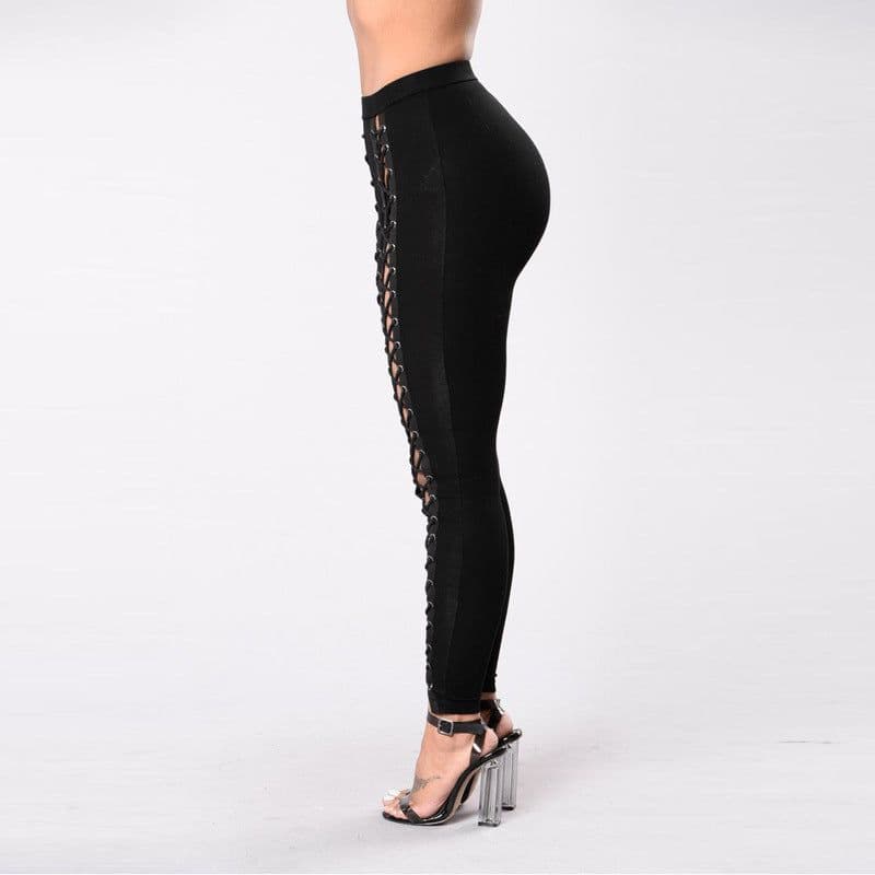 image-European and American new sexy leggings with corns, women's straps, slim, tight legs, hips, thin legs, plus size
