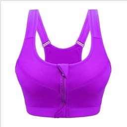 image-Sports bra, high-intensity shockproof professional running fitness, no steel ring yoga front button zipper underwear women