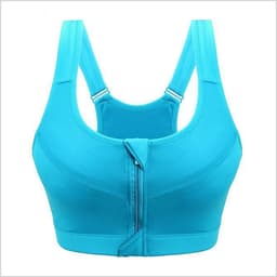 image-Sports bra, high-intensity shockproof professional running fitness, no steel ring yoga front button zipper underwear women