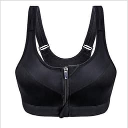 image-Sports bra, high-intensity shockproof professional running fitness, no steel ring yoga front button zipper underwear women