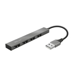 image-USB Hub Trust 23786 USB x 4 Grey Silver Aluminium 3600 W