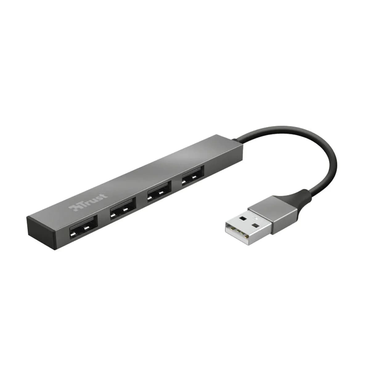 image-USB Hub Trust 23786 USB x 4 Grey Silver Aluminium 3600 W