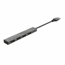 image-USB Hub Trust 23786 USB x 4 Grey Silver Aluminium 3600 W
