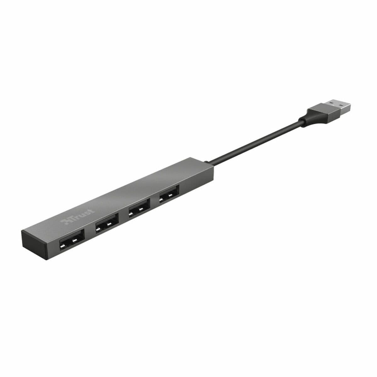 image-USB Hub Trust 23786 USB x 4 Grey Silver Aluminium 3600 W