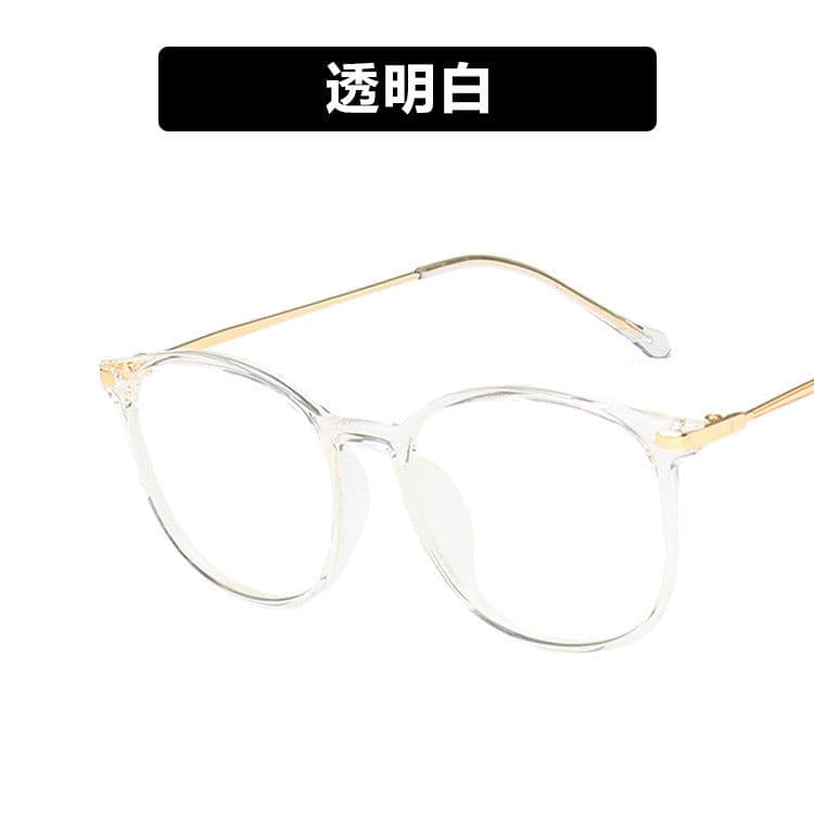 image-Anti-blue light rice nail decorative glasses frame 2020 new fashion flat mirror TR90 frame glasses 8271 college style