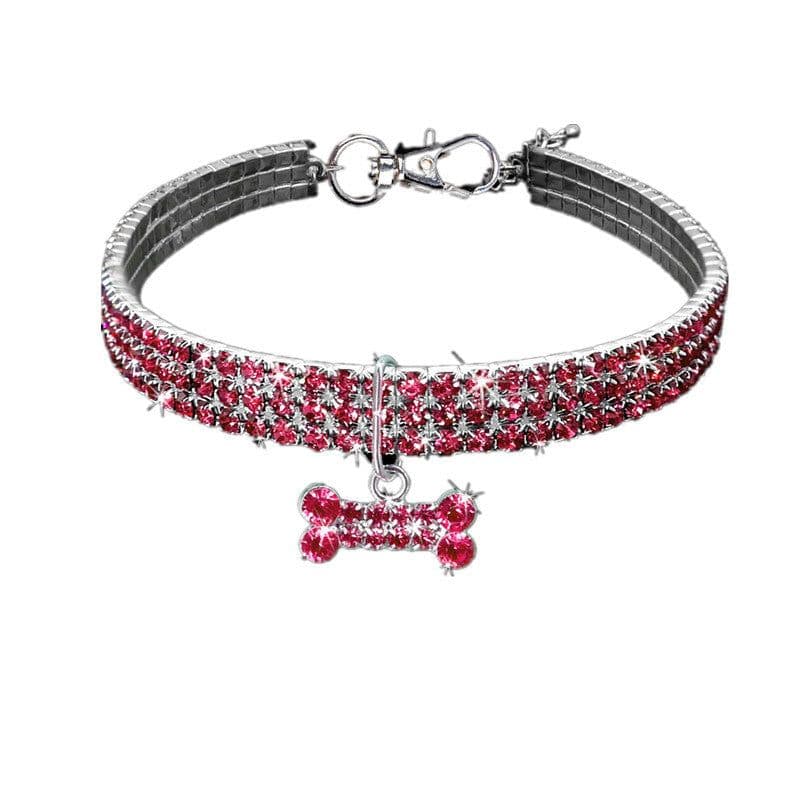 image-Explosive Manufacturers Pet Products Three-row Elastic Necklace Pet Collar Bones Dog Accessories Cross-border E-commerce