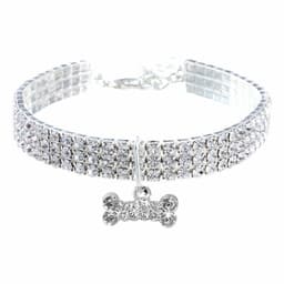 image-Explosive Manufacturers Pet Products Three-row Elastic Necklace Pet Collar Bones Dog Accessories Cross-border E-commerce