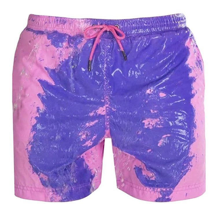 image-Spot European and American cross-border parent-child models Explosive models Water-changing beach pants Men's plus size shorts Temperature-sensing color-changing swimming trunks
