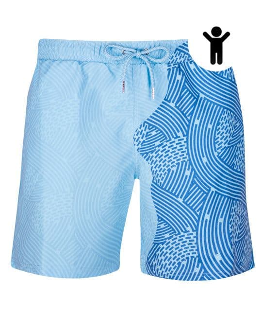 image-Spot European and American cross-border parent-child models Explosive models Water-changing beach pants Men's plus size shorts Temperature-sensing color-changing swimming trunks