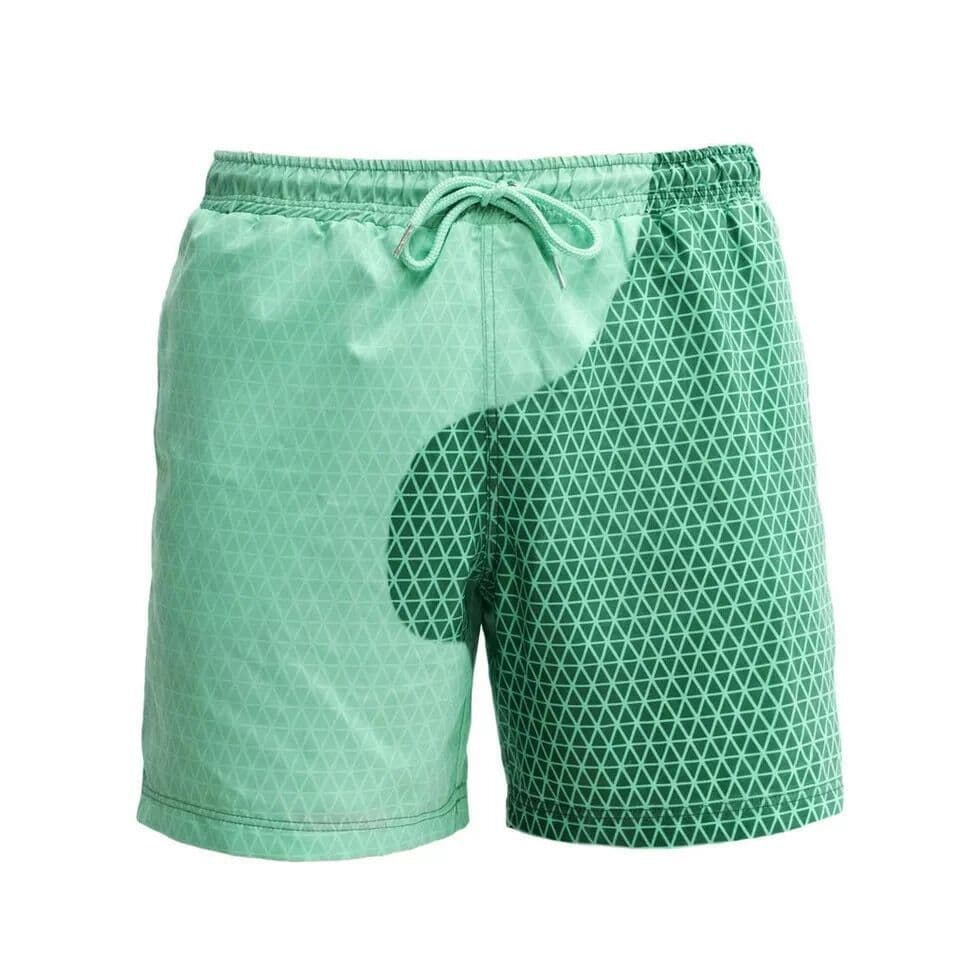 image-Spot European and American cross-border parent-child models Explosive models Water-changing beach pants Men's plus size shorts Temperature-sensing color-changing swimming trunks