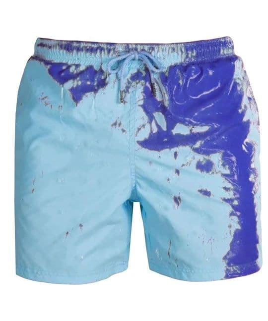 image-Spot European and American cross-border parent-child models Explosive models Water-changing beach pants Men's plus size shorts Temperature-sensing color-changing swimming trunks