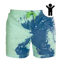 image-Spot European and American cross-border parent-child models Explosive models Water-changing beach pants Men's plus size shorts Temperature-sensing color-changing swimming trunks
