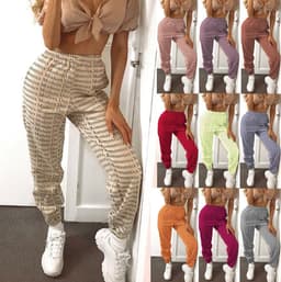 image-Cross-border European and American street printing casual pants 2020 INS new letter printing bandage tightening belt foreign trade models