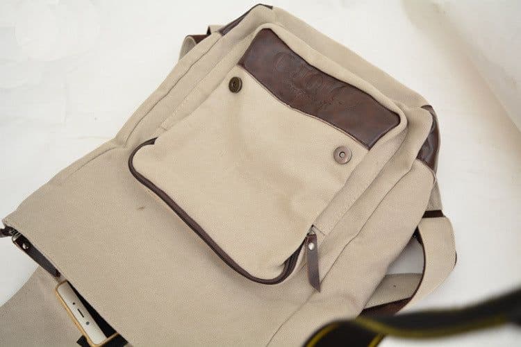image-Canvas Totoro Backpack - Anime School Bag Khaki