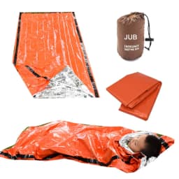 image-Cross-border supply of new customized PE sleeping bag, thermal insulation, waterproof and sunscreen silent camping outdoor orange emergency sleeping bag