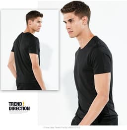 image-Ice silk mesh t-shirt men's short-sleeved breathable sports quick-drying clothes black technology nano-waterproof anti-fouling non-stick men's clothing