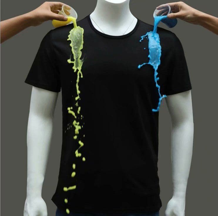 image-Ice silk mesh t-shirt men's short-sleeved breathable sports quick-drying clothes black technology nano-waterproof anti-fouling non-stick men's clothing