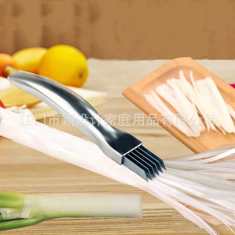 image-Stainless Steel Onion Cutter And Shredder Knife For Kitchen Gadgets