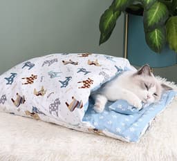 image-Cat litter factory direct wholesale custom made Japanese style Japanese style cat sleeping bag warm autumn and winter pet cat litter