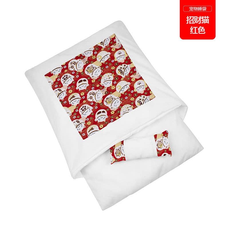 image-Cat litter factory direct wholesale custom made Japanese style Japanese style cat sleeping bag warm autumn and winter pet cat litter