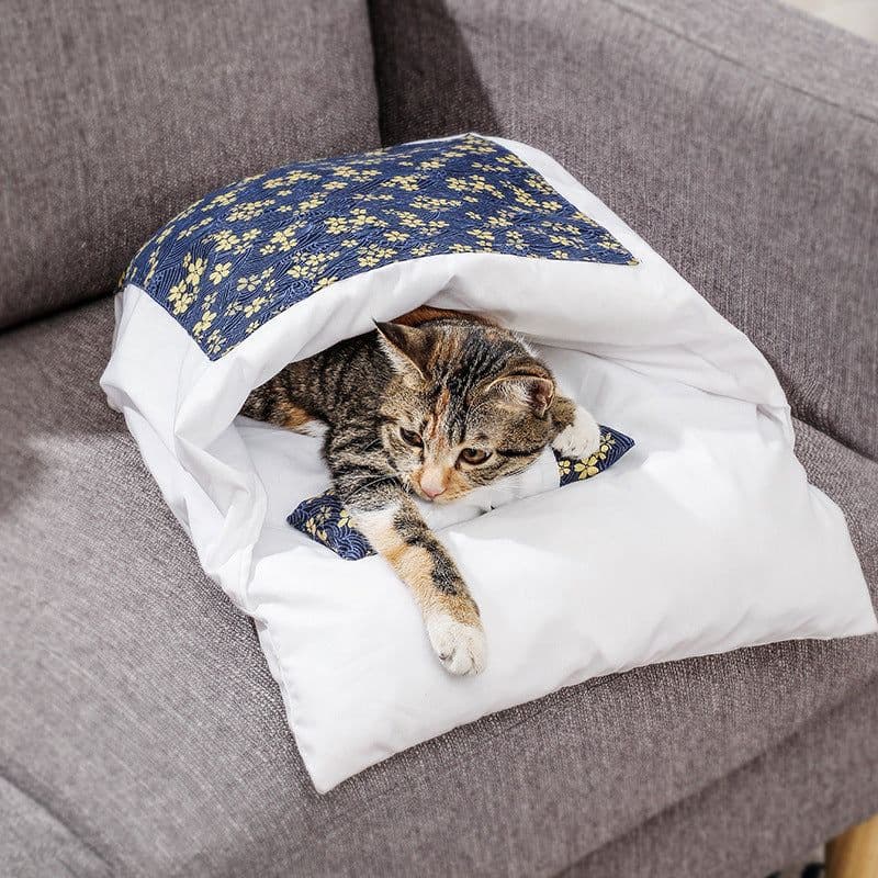 image-Cat litter factory direct wholesale custom made Japanese style Japanese style cat sleeping bag warm autumn and winter pet cat litter