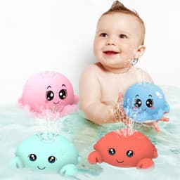 image-Summer electric induction water jet whale baby bathroom bath toy with light and music universal water toy
