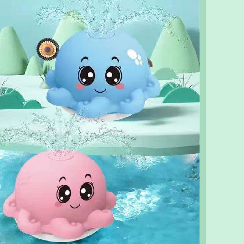 image-Summer electric induction water jet whale baby bathroom bath toy with light and music universal water toy