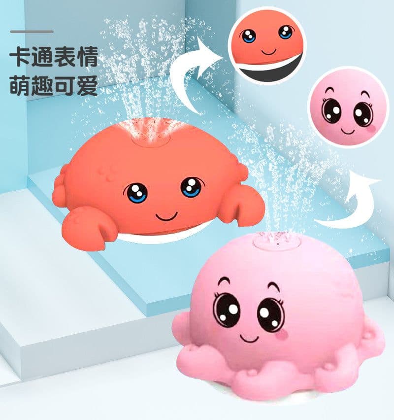 image-Summer electric induction water jet whale baby bathroom bath toy with light and music universal water toy