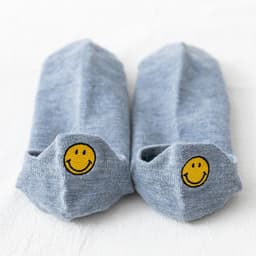 image-Summer New Asakuchi Boat Socks Women's Pure Cotton Cartoon Embroidered Smiley Face Socks Cute Women's Socks Low Cut Boat Socks Wholesale