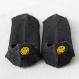 image-Summer New Asakuchi Boat Socks Women's Pure Cotton Cartoon Embroidered Smiley Face Socks Cute Women's Socks Low Cut Boat Socks Wholesale