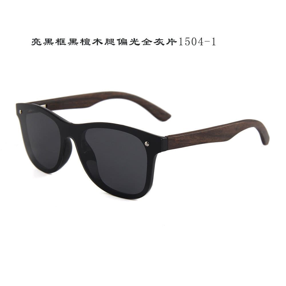 image-Cross-border new style one-piece mirror, bamboo and wood glasses, polarized wood sunglasses, colorful male sunglasses