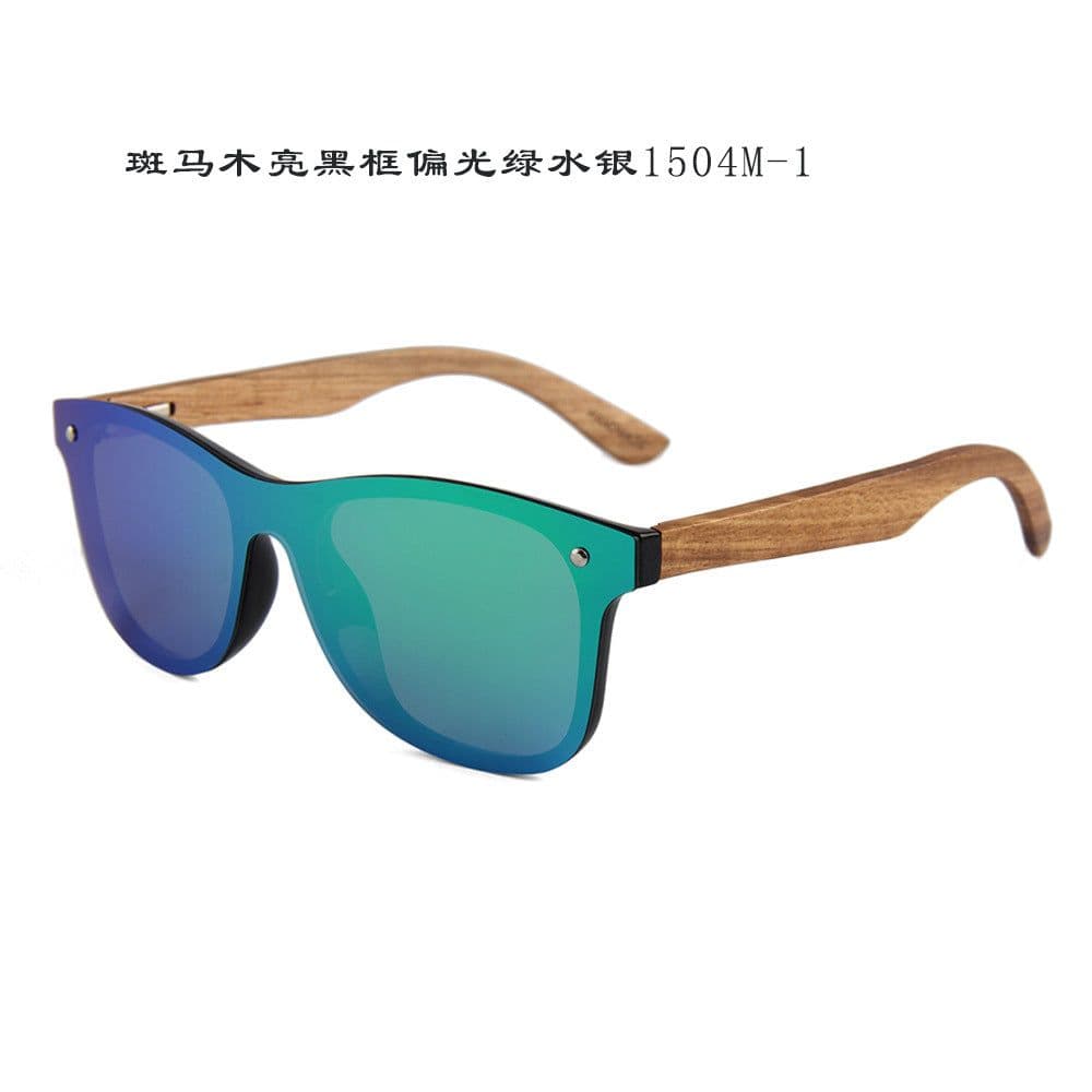 image-Cross-border new style one-piece mirror, bamboo and wood glasses, polarized wood sunglasses, colorful male sunglasses